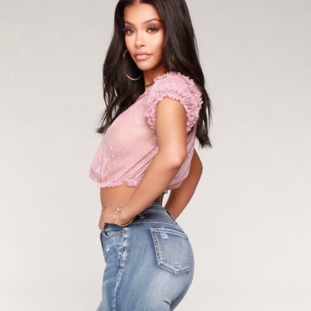 Sweet Dreams Mauve Lacey Sheer Top - NWOT